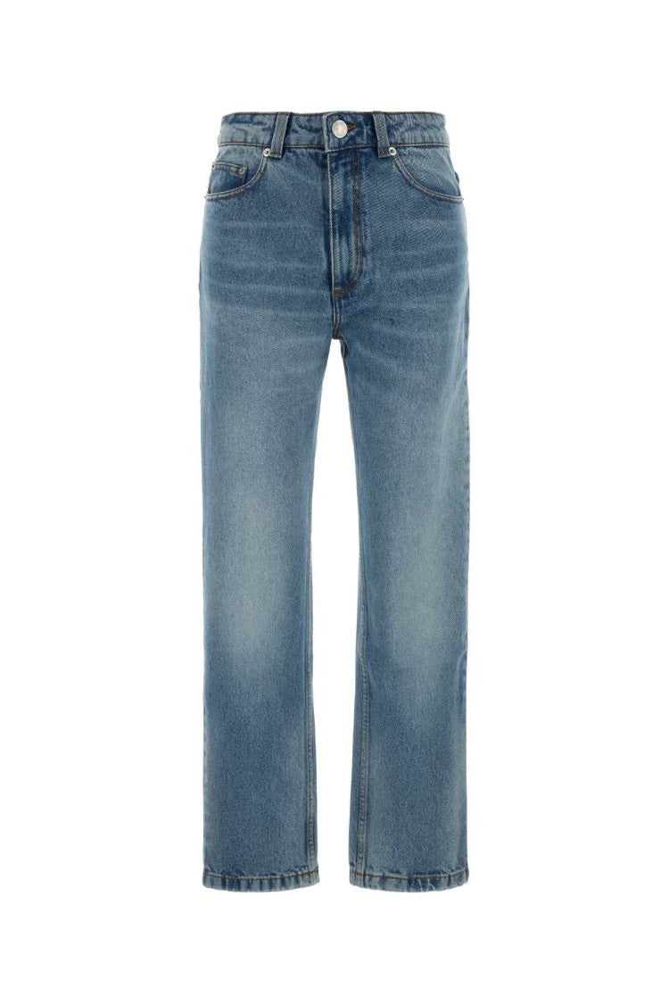 Ami High-Waisted Straight-Leg Denim Jeans With Vintage Wash