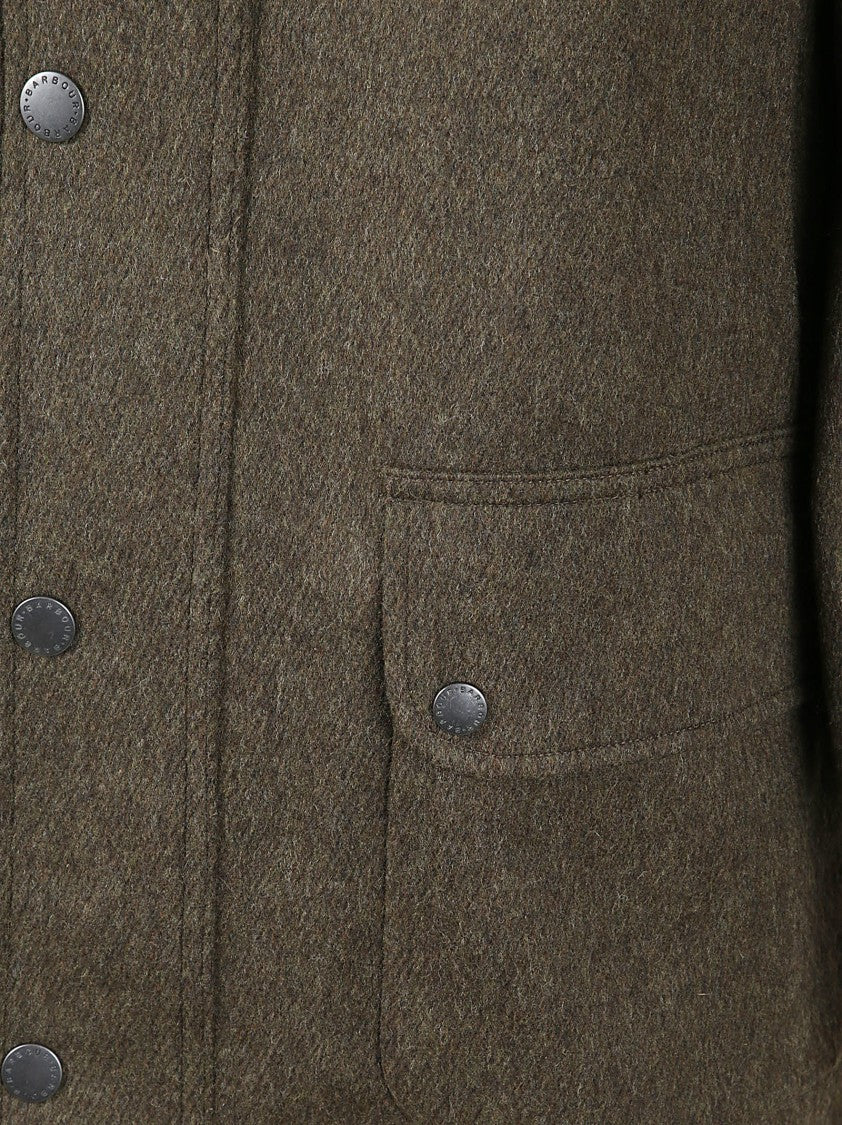 Barbour Boxy Wool-Blend Jacket With Dark Collar