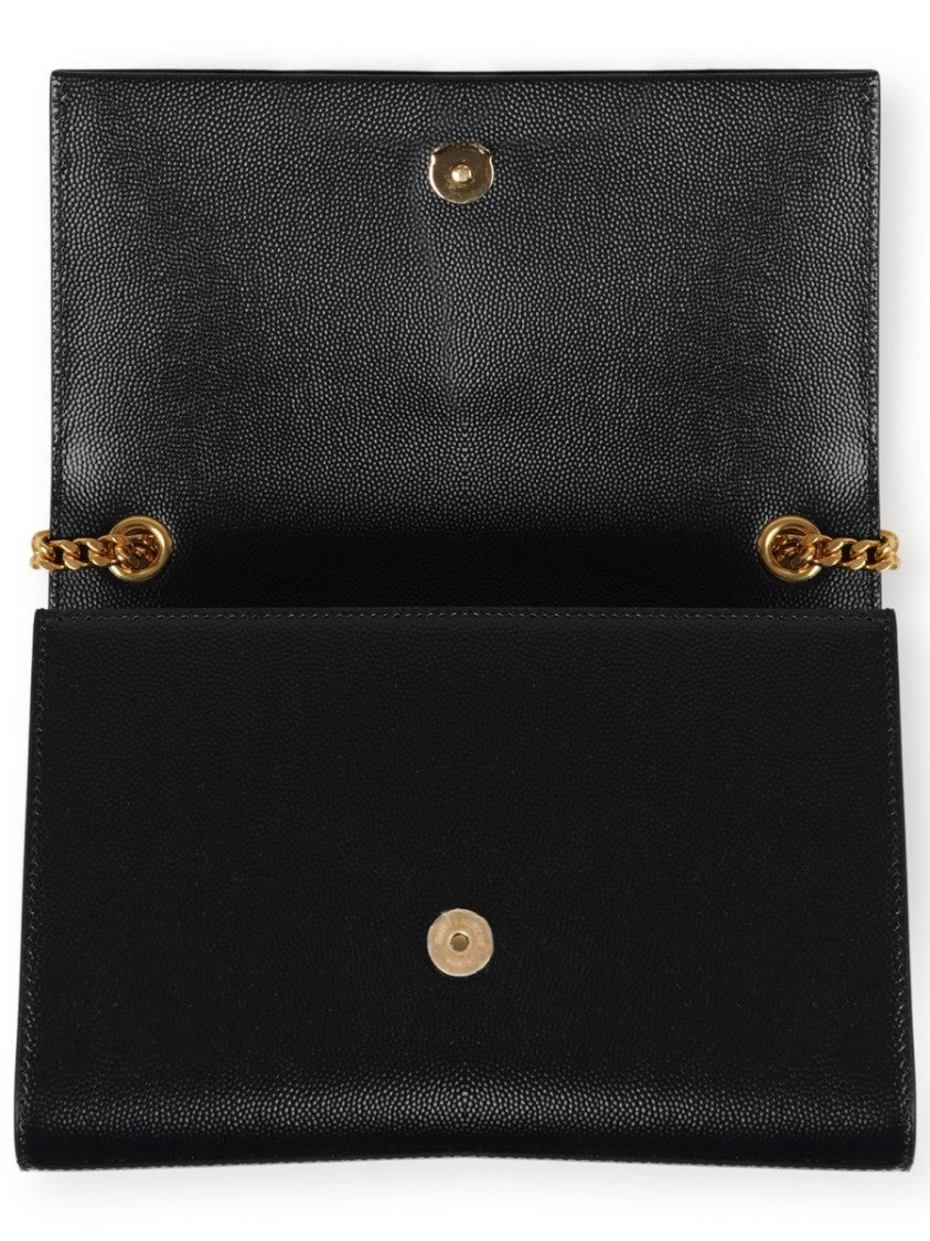 Saint Laurent Rectangular Black Leather Shoulder Bag