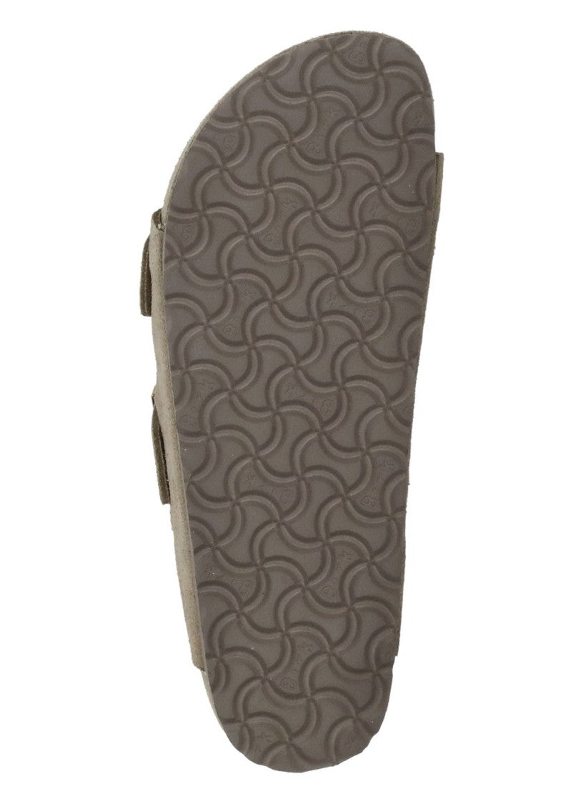 Birkenstock Taupe Arizona Bs Buckle Suede Sandals