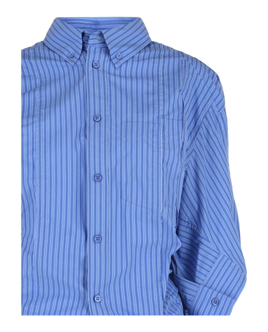 Balenciaga Diy Striped Twisted-Sleeve Shirt