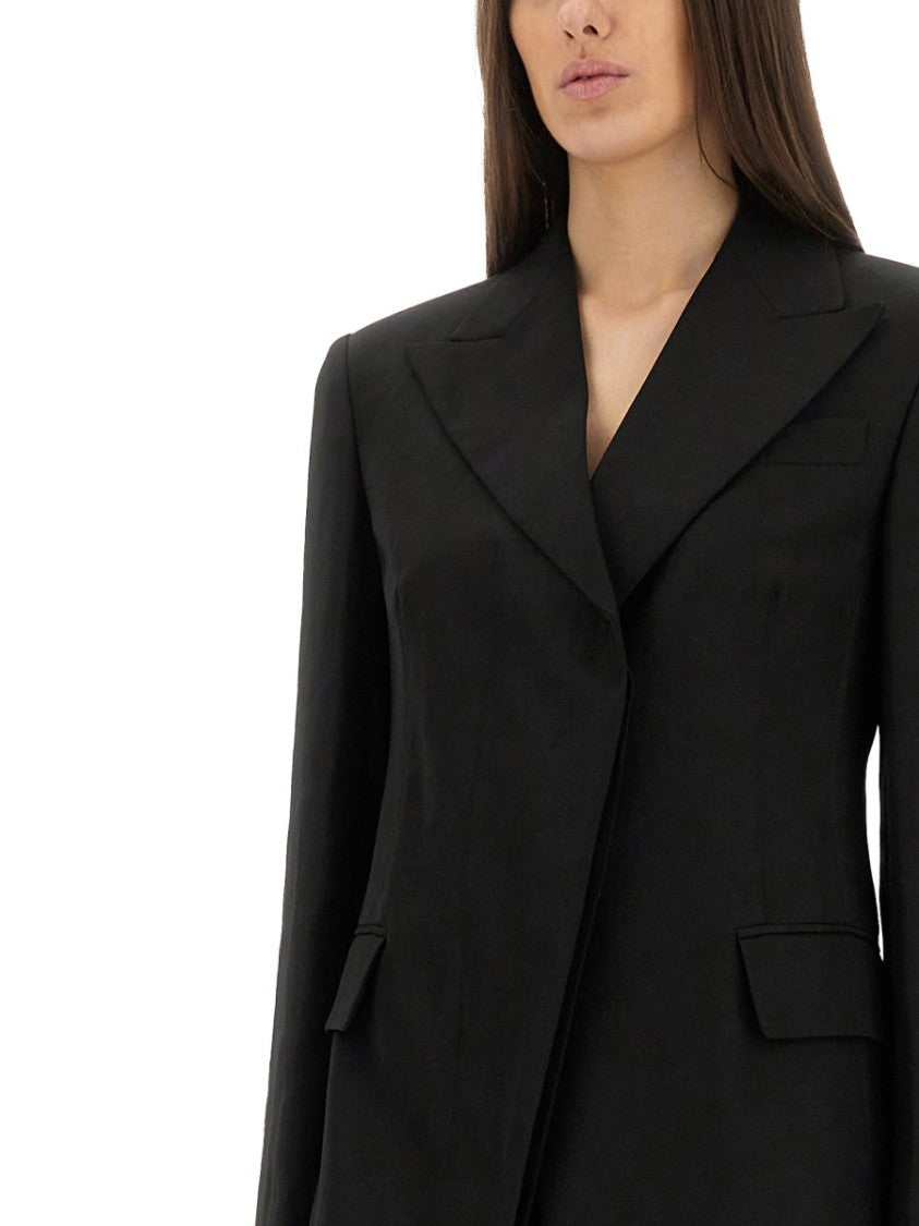 Sportmax Tailored Black Slim-Fit Jacket With Sharp Lapels