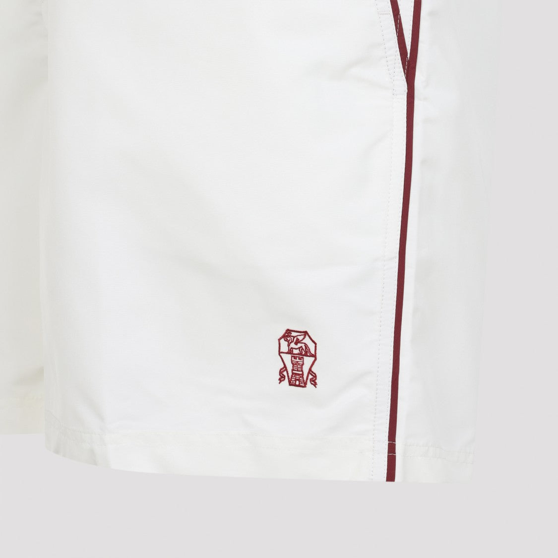 Brunello Cucinelli Minimalist White Shorts With Contrast Trim