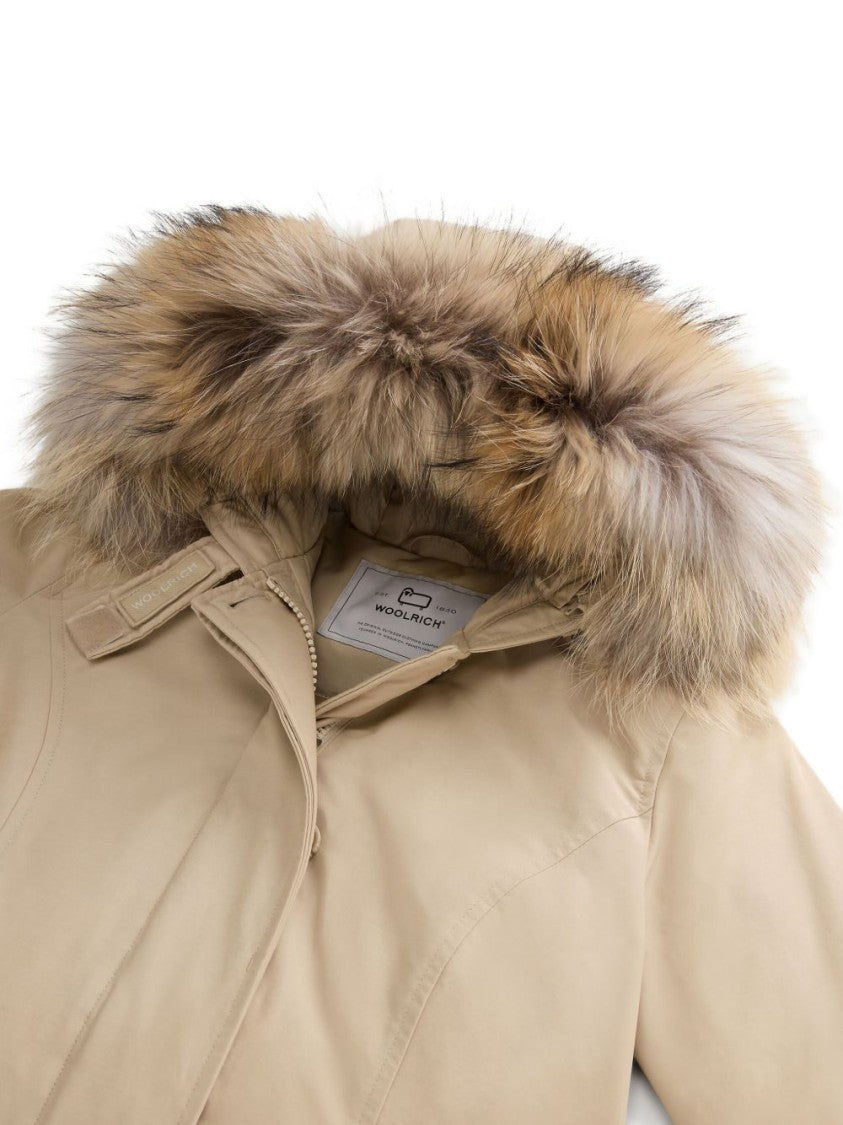 Woolrich Beige Parka With Fitted Silhouette