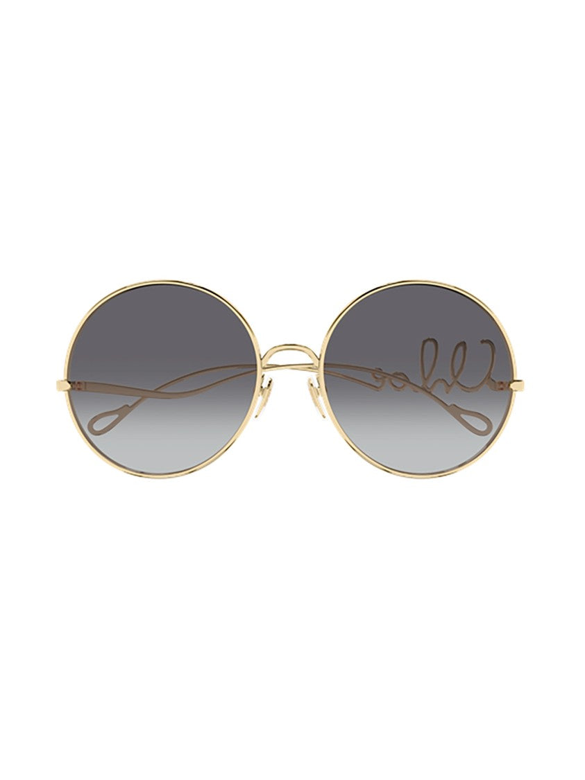 Chloé Metallic Oval Sunglasses With Artistic Wire Design
