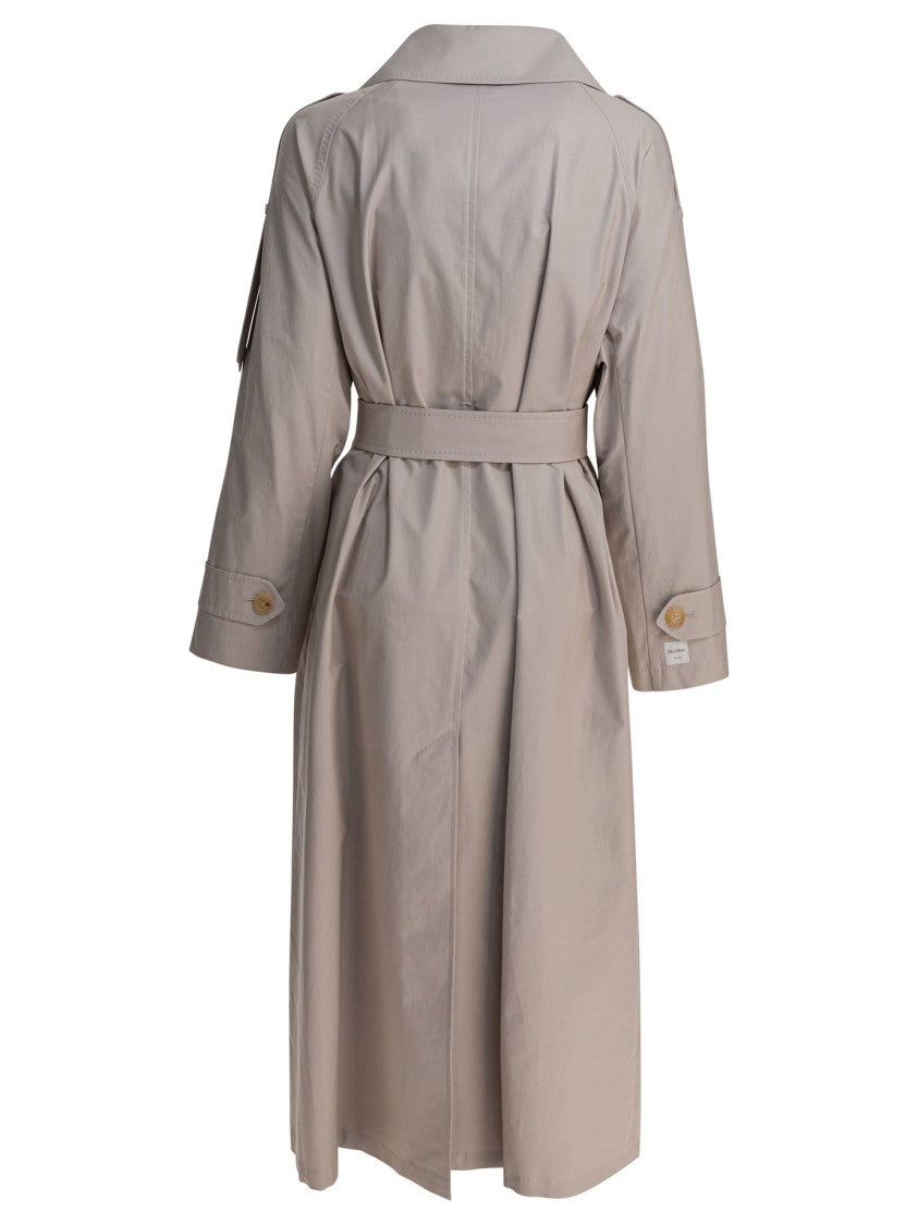 Max Mara Double-Breasted Cotton Twill Trench Coat