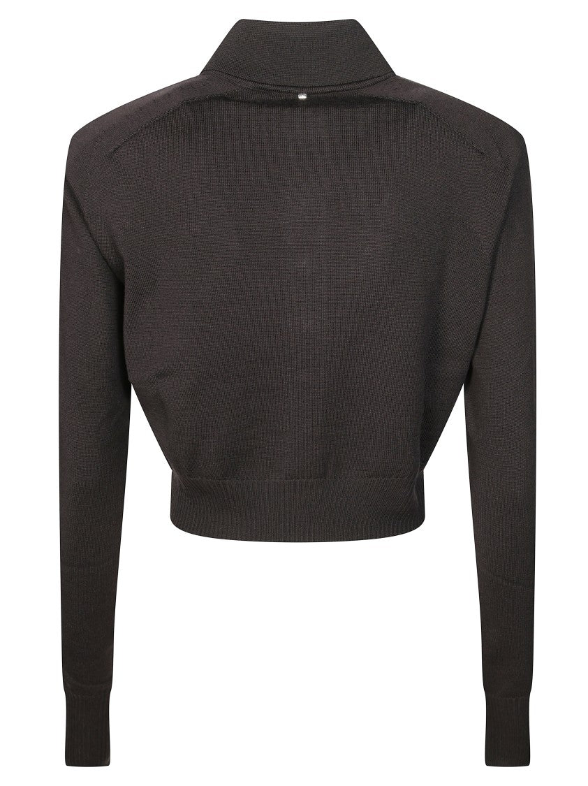 Sportmax Perseo Ribbed Metallic Button Cardigan