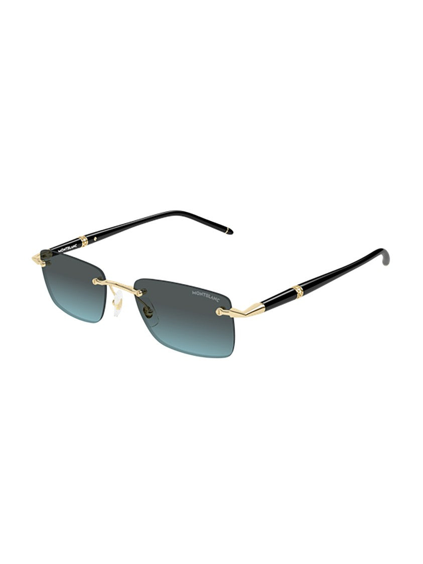 Montblanc Rimless Sunglasses With Rectangular Gradient Lenses