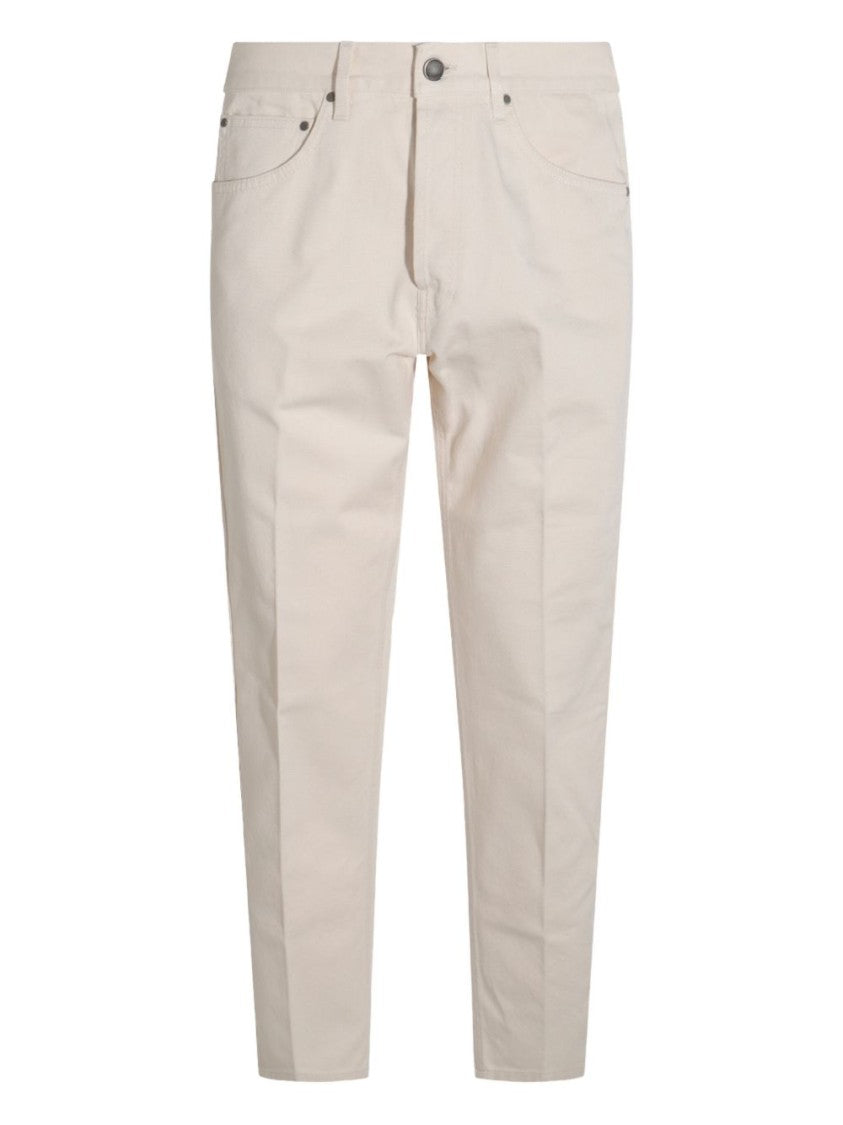 Lardini Straight-Leg Off-White Five-Pocket Pants With Button Fly