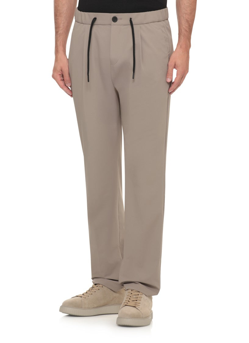 Herno Beige Tailored Drawstring Straight-Leg Pants