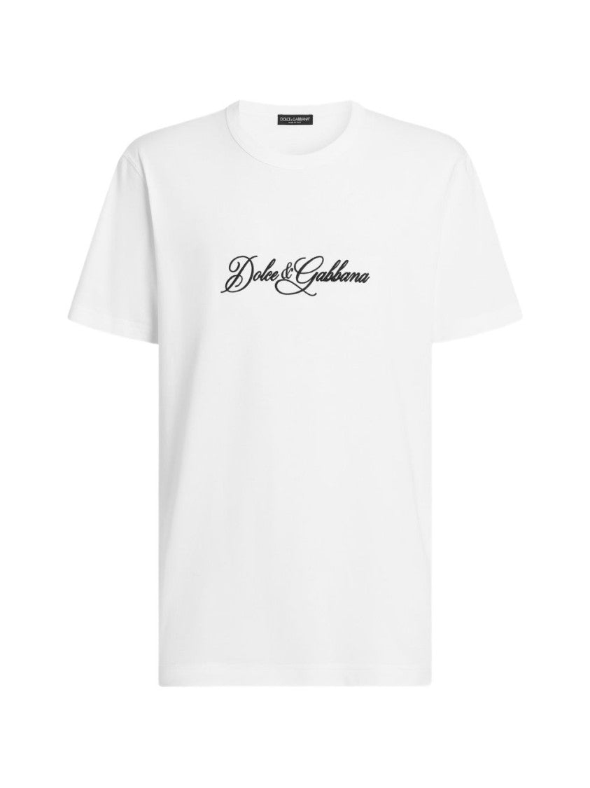 Dolce & Gabbana White Classic Fit Cotton Ribbed T-Shirt