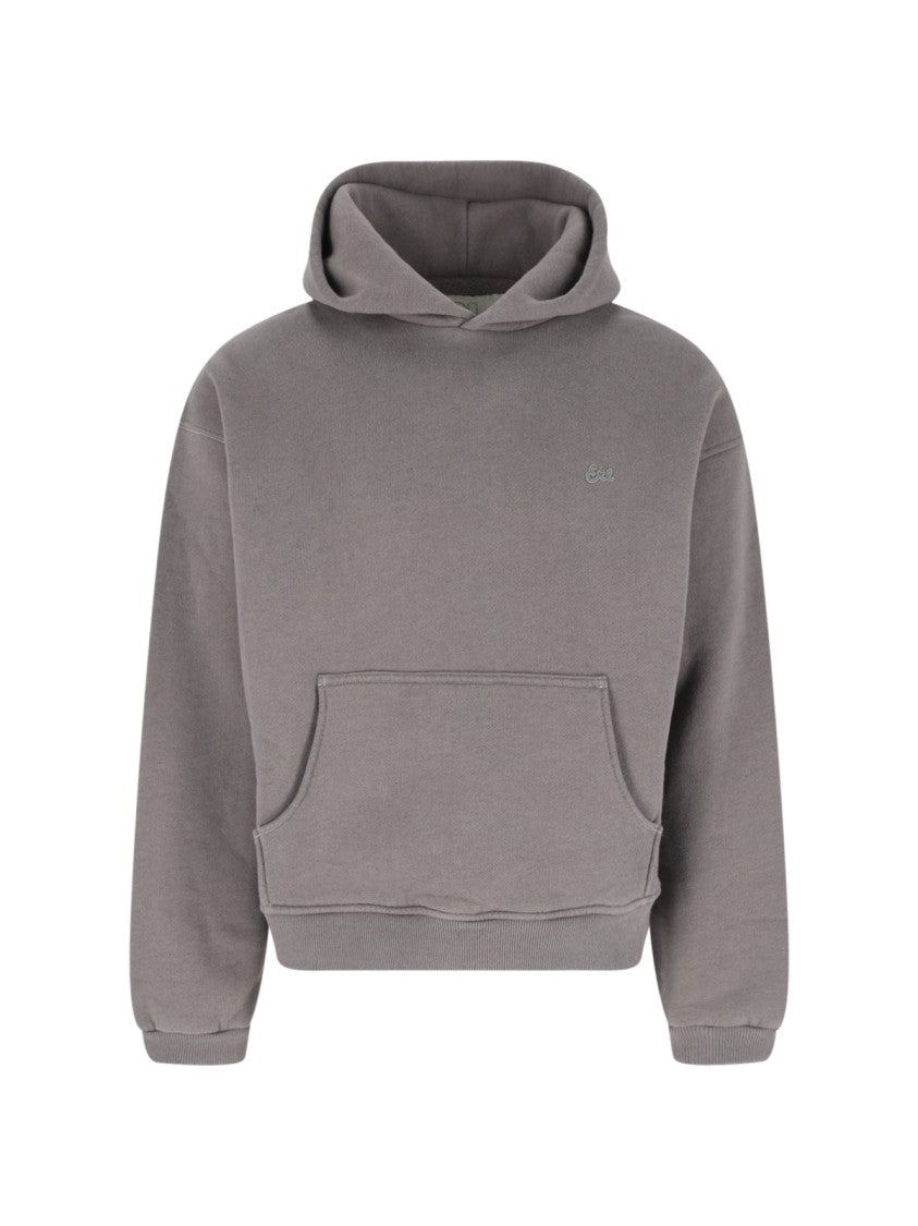 Erl Taupe Cotton Hooded Sweatshirt