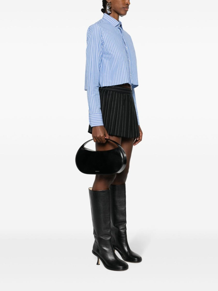 Coperni Curve-Edge Black Patent Leather Handbag