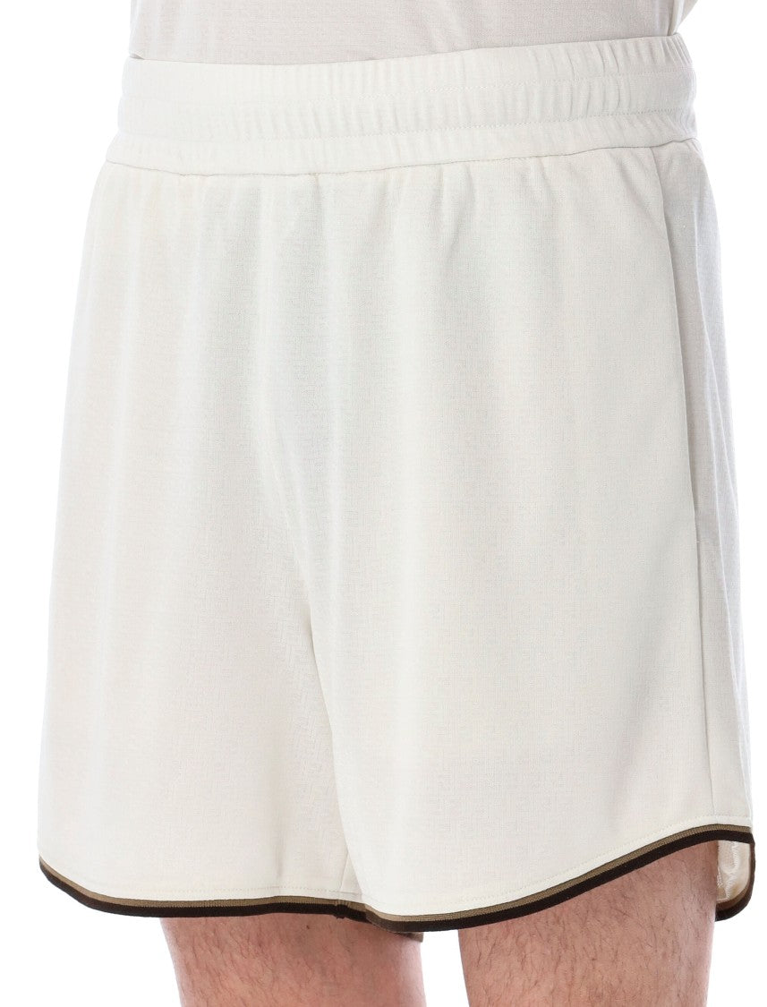 Fendi Jacquard Football Shorts With Elastic Waist