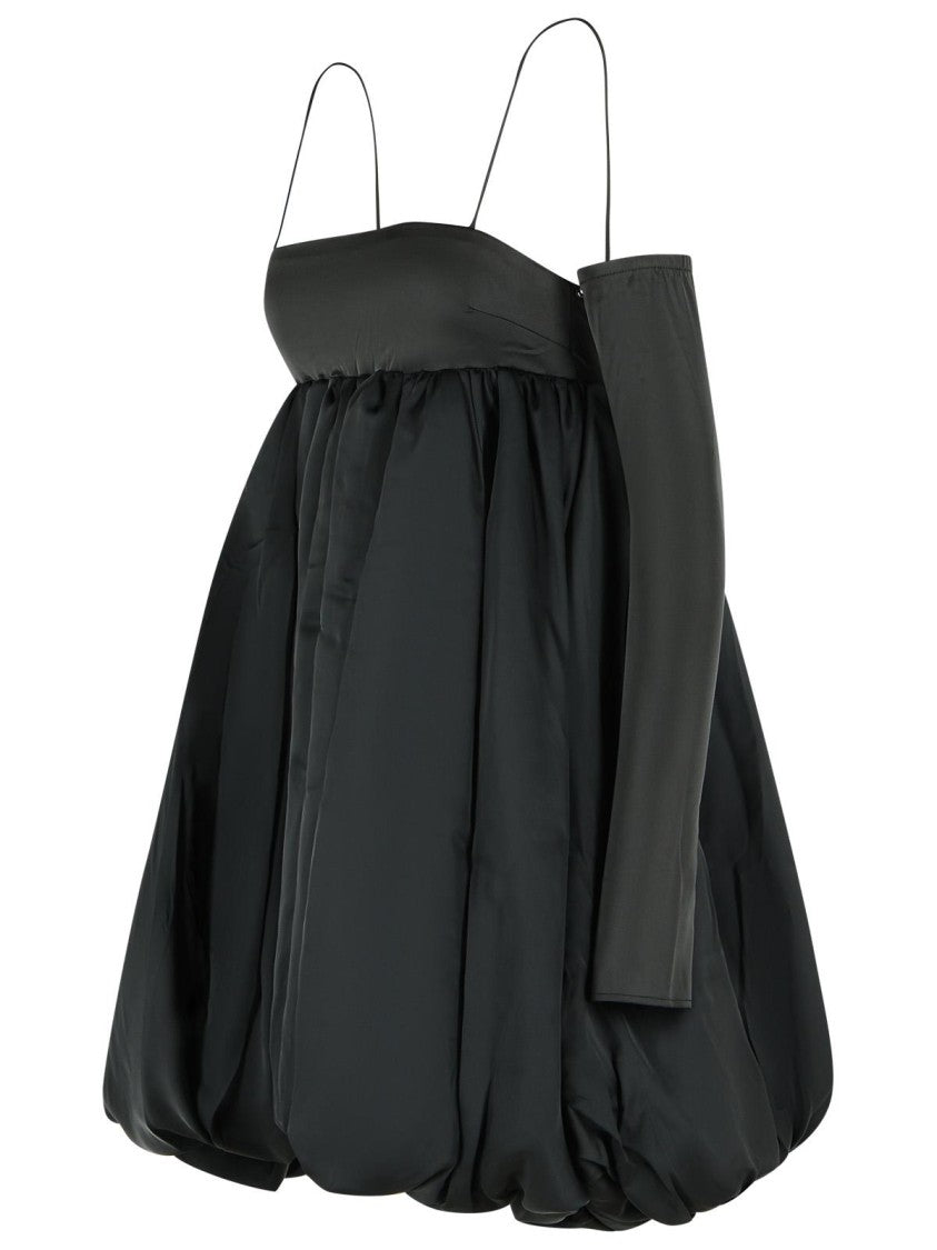 Rotate Balloon Dress In Black Polyester
