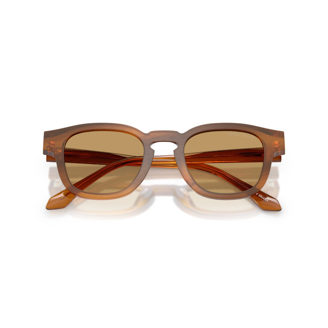 Giorgio Armani 0Ar8254u Translucent Brown Acetate Sunglasses With Rounded Square Frame