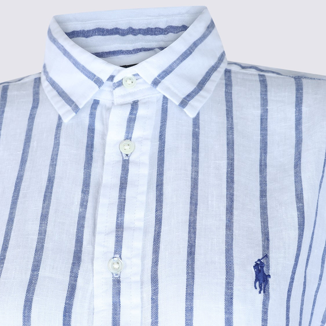 Polo Ralph Lauren Shirt Midi Dress With Vertical Stripes And Embroidered Logo