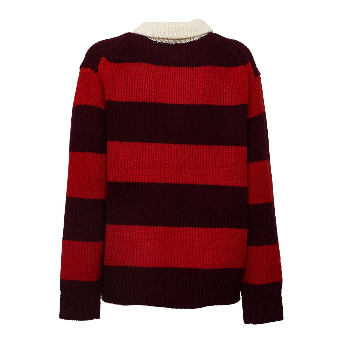 Polo Ralph Lauren Striped Ribbed Wool Oversized Polo Sweater