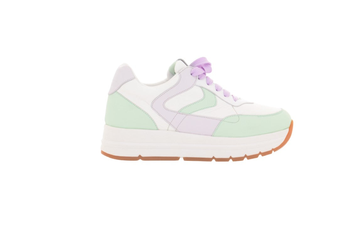 Voile Blanche Chunky Pastel-Accented Sneakers With Elevated Sole