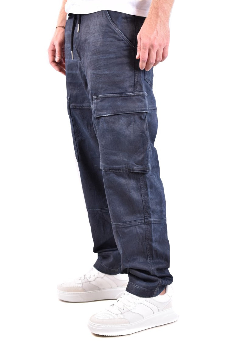 Diesel Cargo Trousers With Elastic Waistband And Tapered Leg