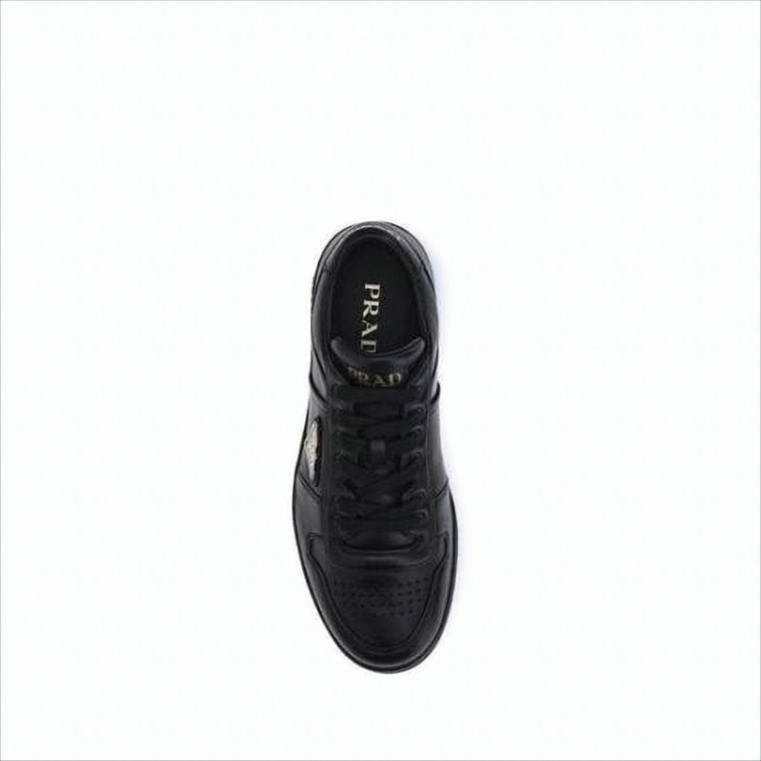 Prada Bold Black Leather Low-Top Sneakers