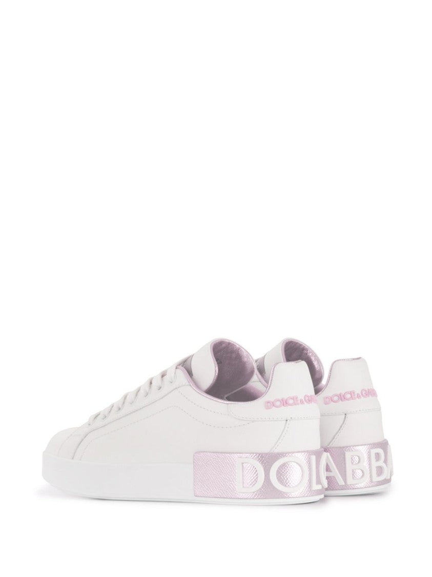 Dolce & Gabbana White And Pink Sneakers