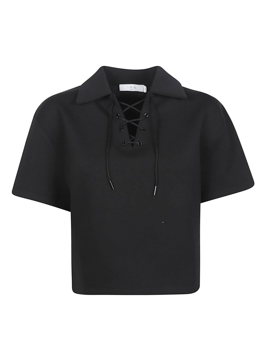 Iro Vanilie Cropped Black Top