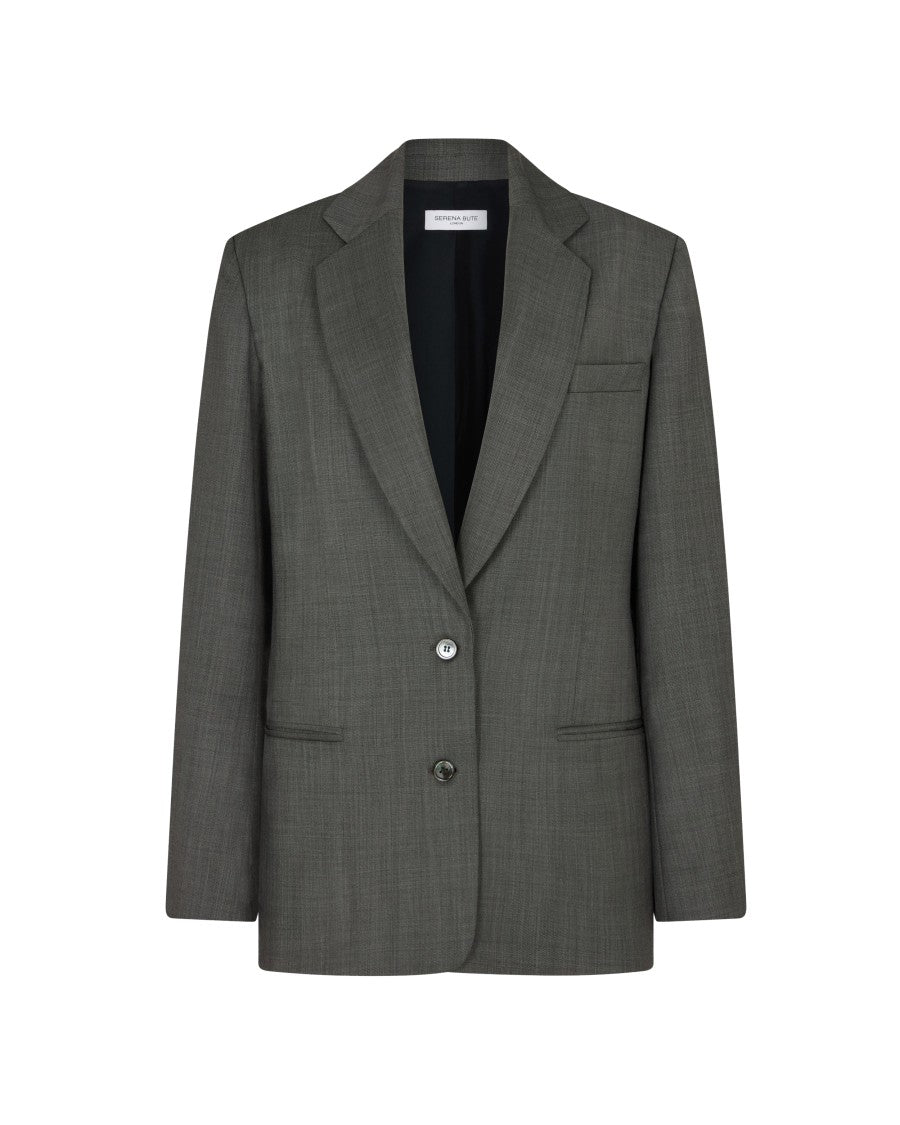 Serena Bute Tailored Jacket - Dark Grey / Red