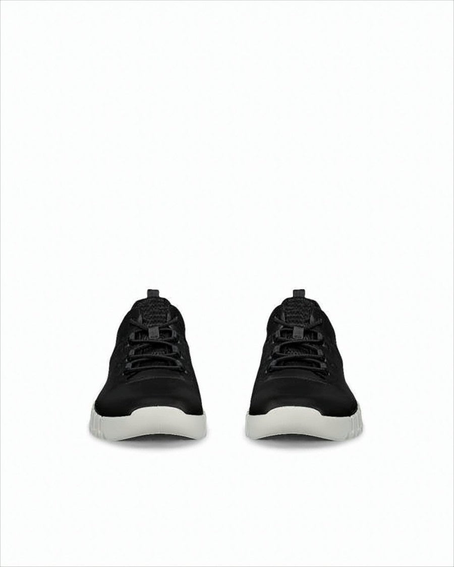 Ecco Sleek Black Leather Sneakers