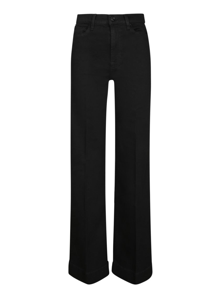 7 For All Mankind Flared Black Jeans With Five-Pocket Design