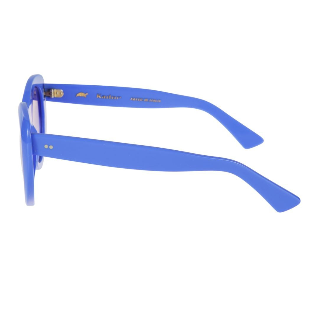 Kador Sophia Rounded Cat-Eye Sunglasses In Vibrant Blue