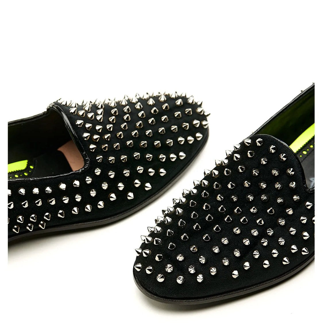 Mimanera Black Studded Velvet Frontman Loafer Shoes