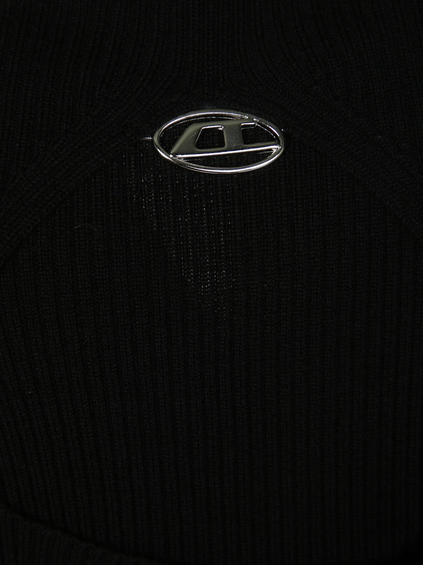 Diesel Fitted Ribbed Knit Top With Cut-Out Detail