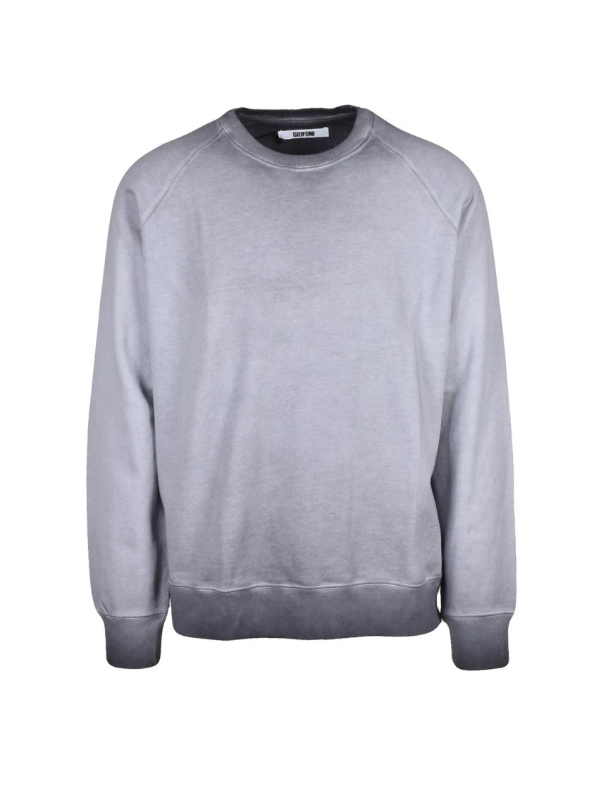 Grifoni Crew Neck Sweatshirt With Raglan Sleeves And Gradient Texture
