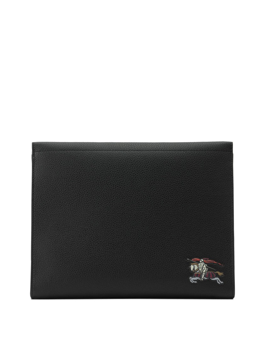 Burberry Leather Clutch Bag With Ekd