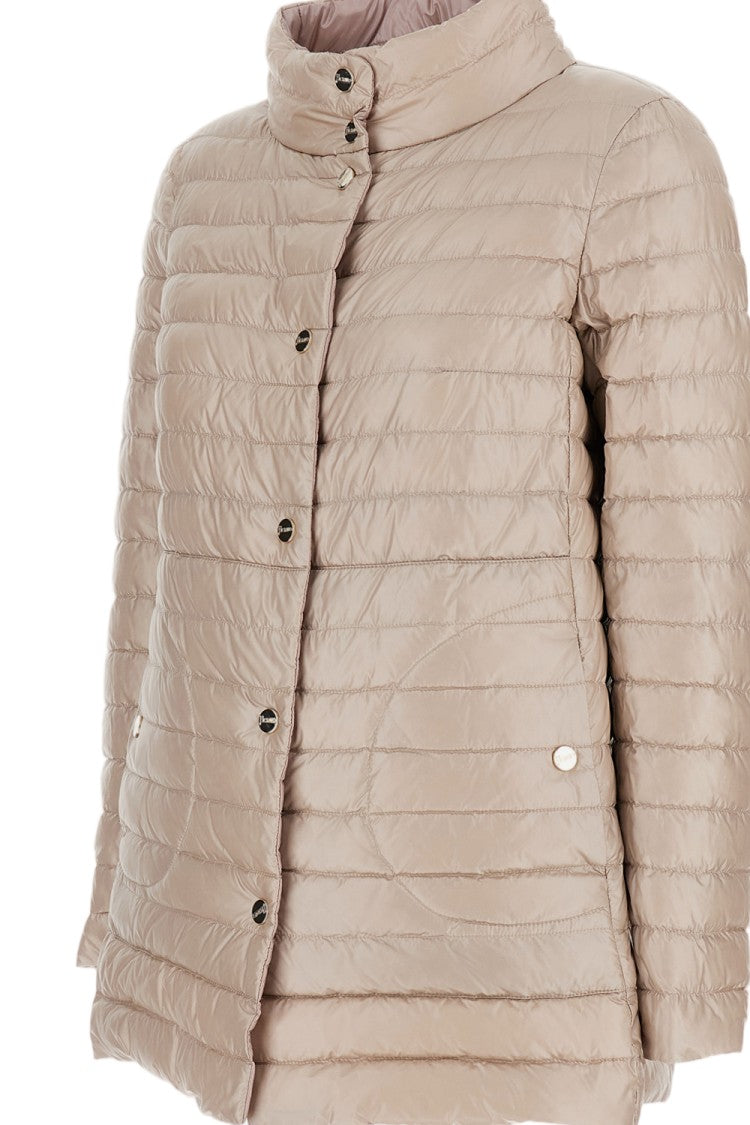 Herno Reversible A-Shape High Collar Jacket With Contrasting Colors