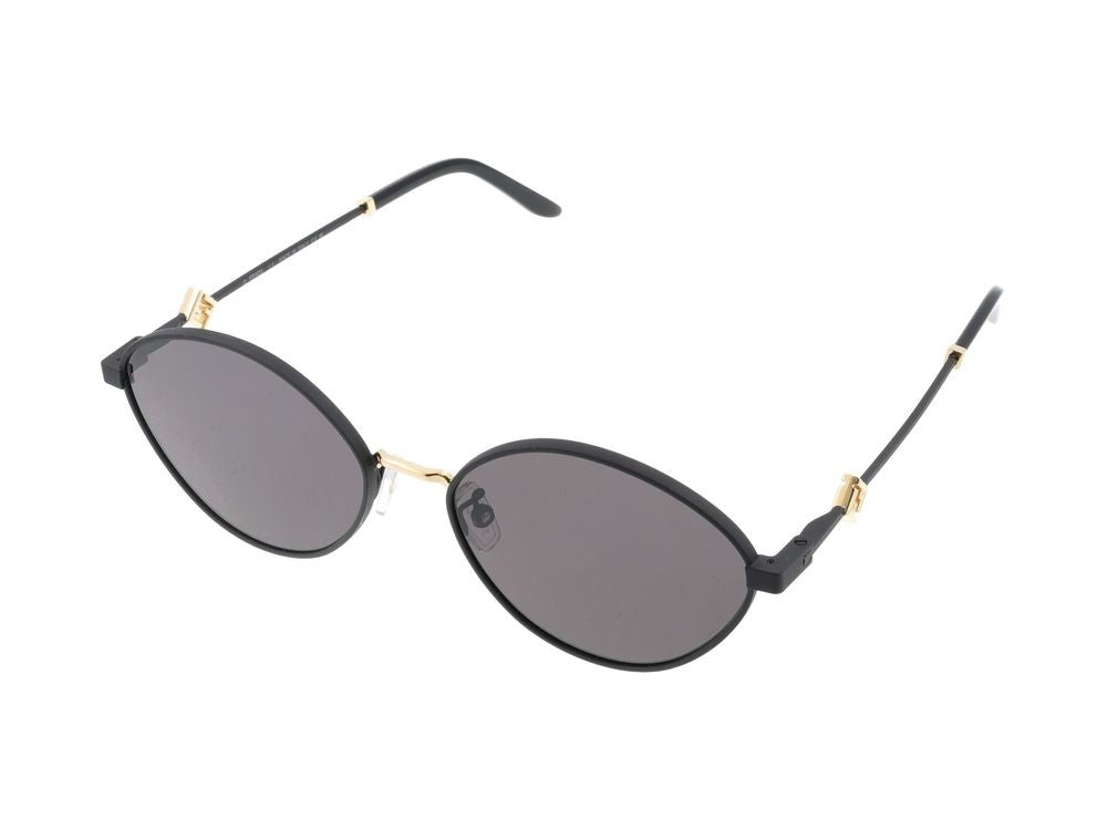Maison Fendi Round Black Gold Accent Sunglasses