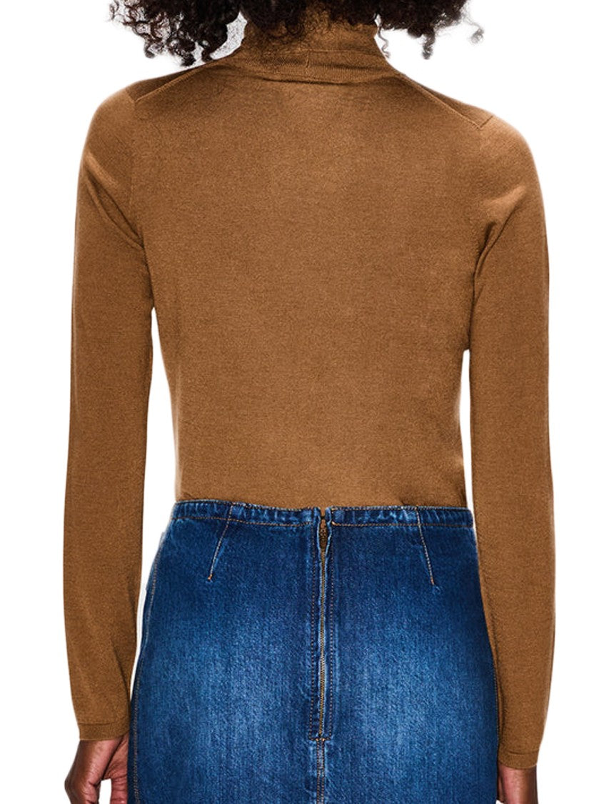 Max Mara Fitted Turtleneck Sweater With High Neckline