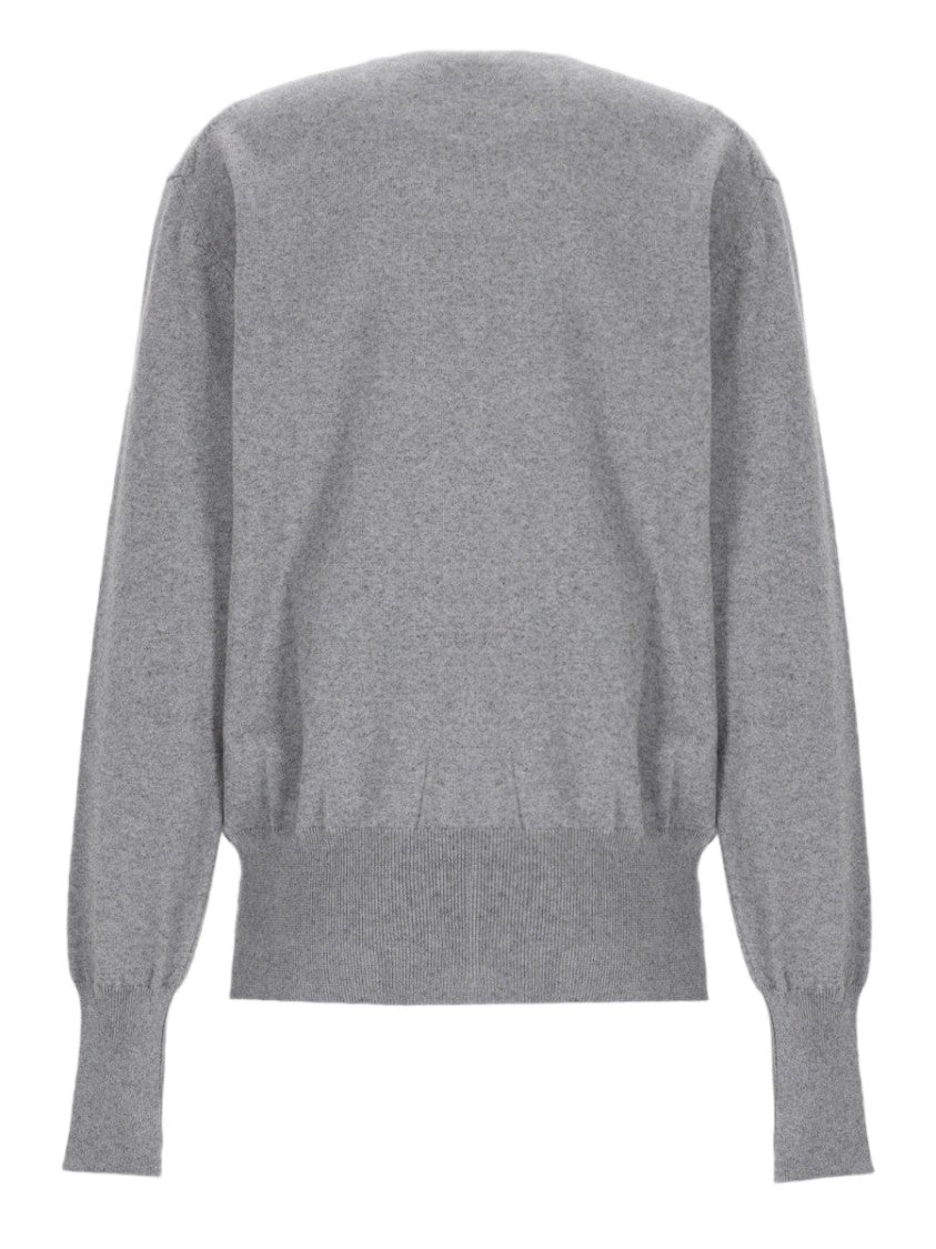 Vivienne Westwood Fine-Knit Grey Sweater With Button-Down Front And Ribbed Detailing