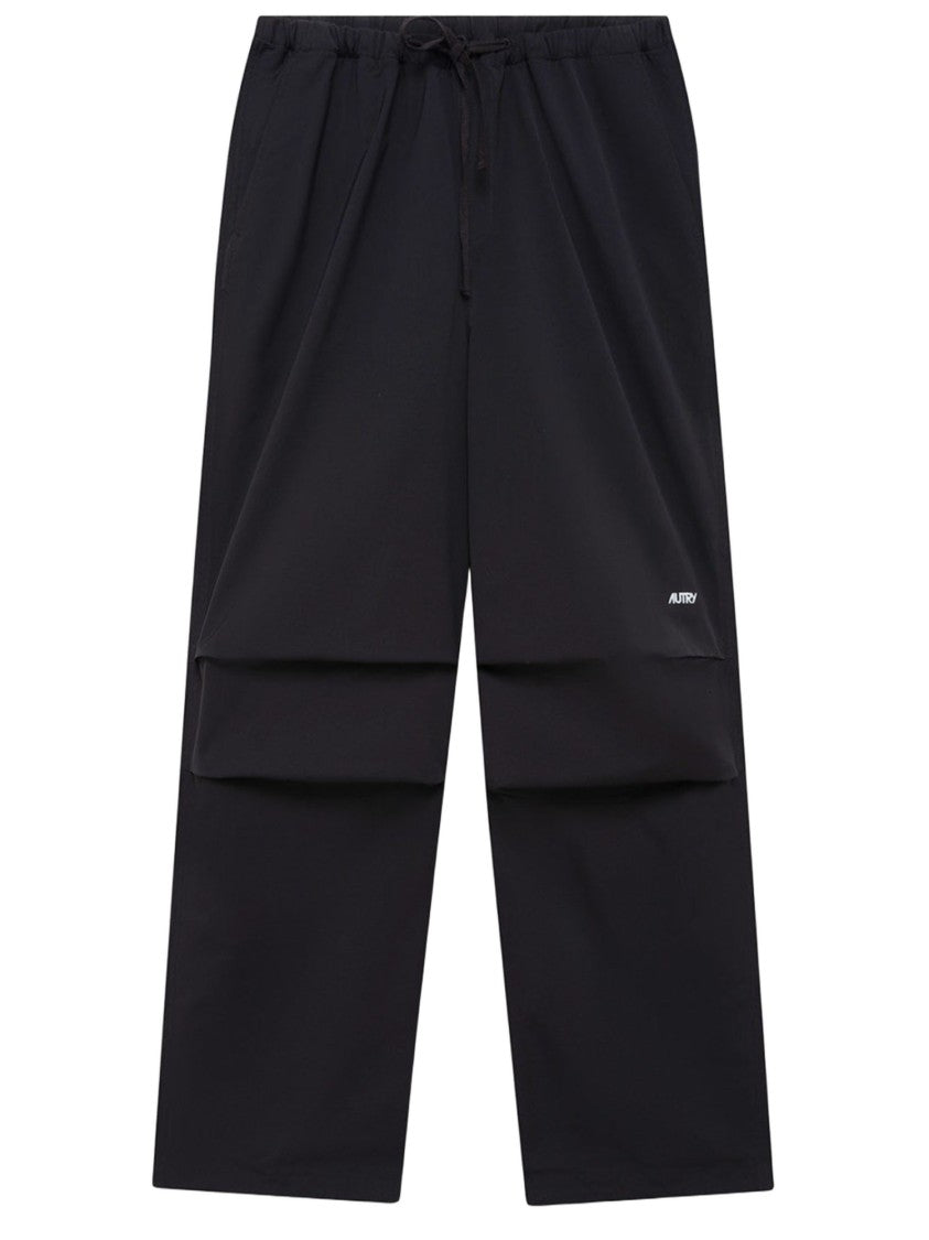 Autry Black Nylon Drawstring Pants