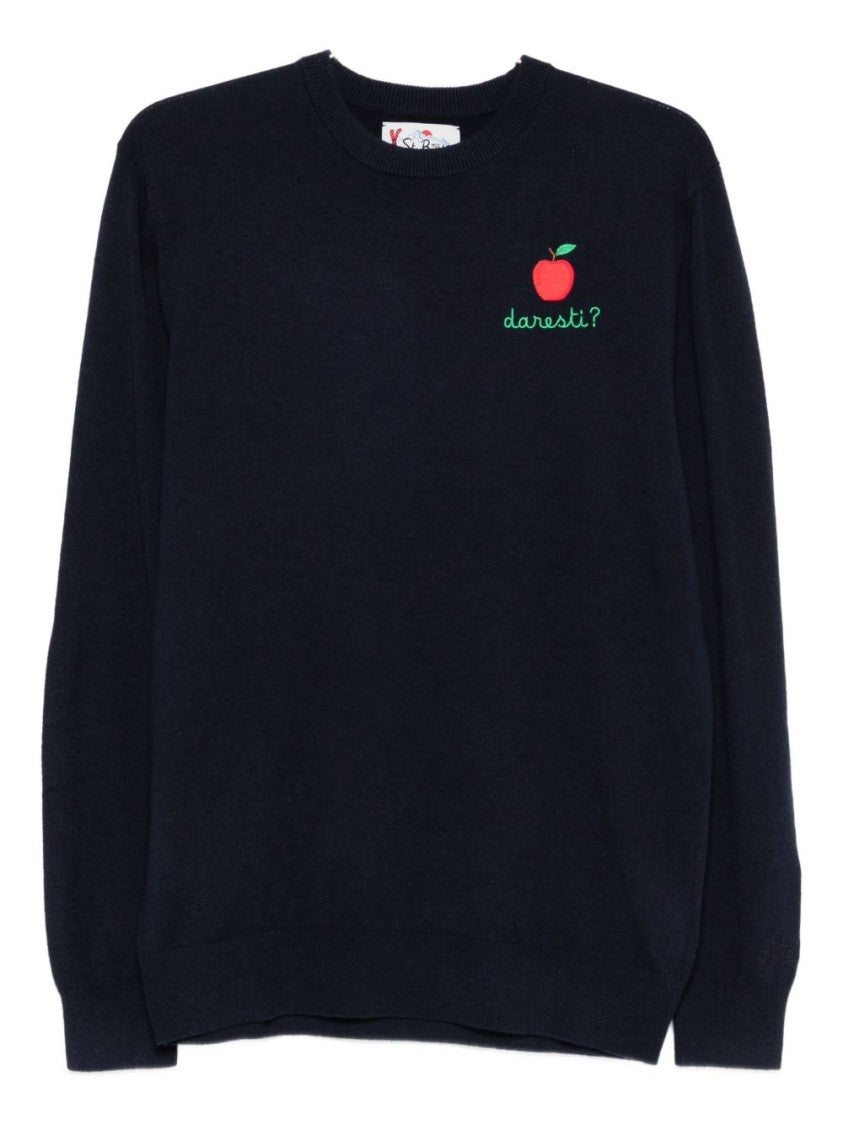 Mc2 Saint Barth Navy Blue Wool Sweater