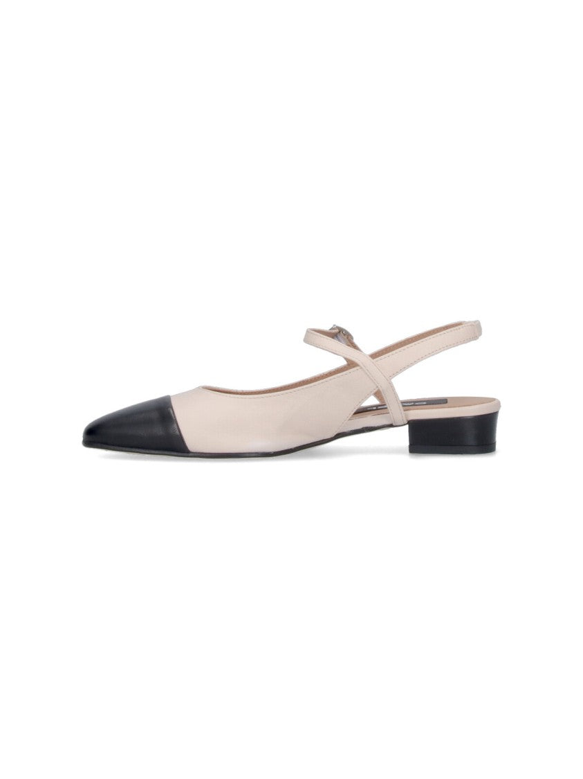 Carel "Oceano" Slingback Mules – Beige