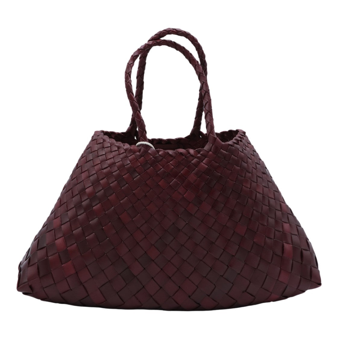 Dragon Diffusion Spacious Burgundy Woven Bag With Braided Handles