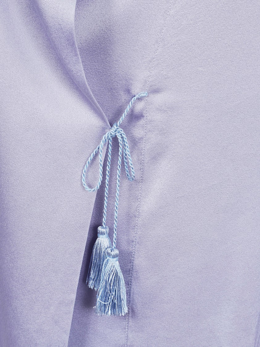 Forte Forte Shiny Stretch Silk Double-Breasted Shirt