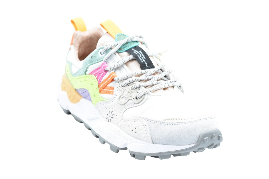 Flower Mountain White Yellow Suede Nylon Low-Top Shoes
