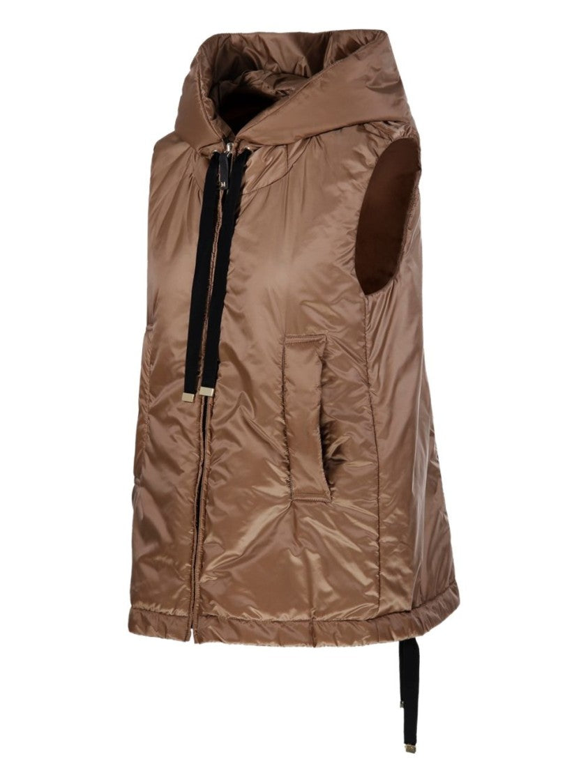 Max Mara Water-Repellent Padded Canvas Hooded Gilet
