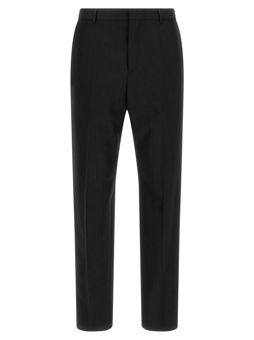 Saint Laurent Pinstripe Patterned Tailored Wool Trousers