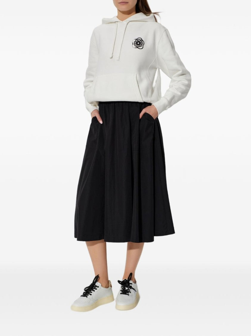 Kenzo White Hoodie With Bold Black Graphic Logo