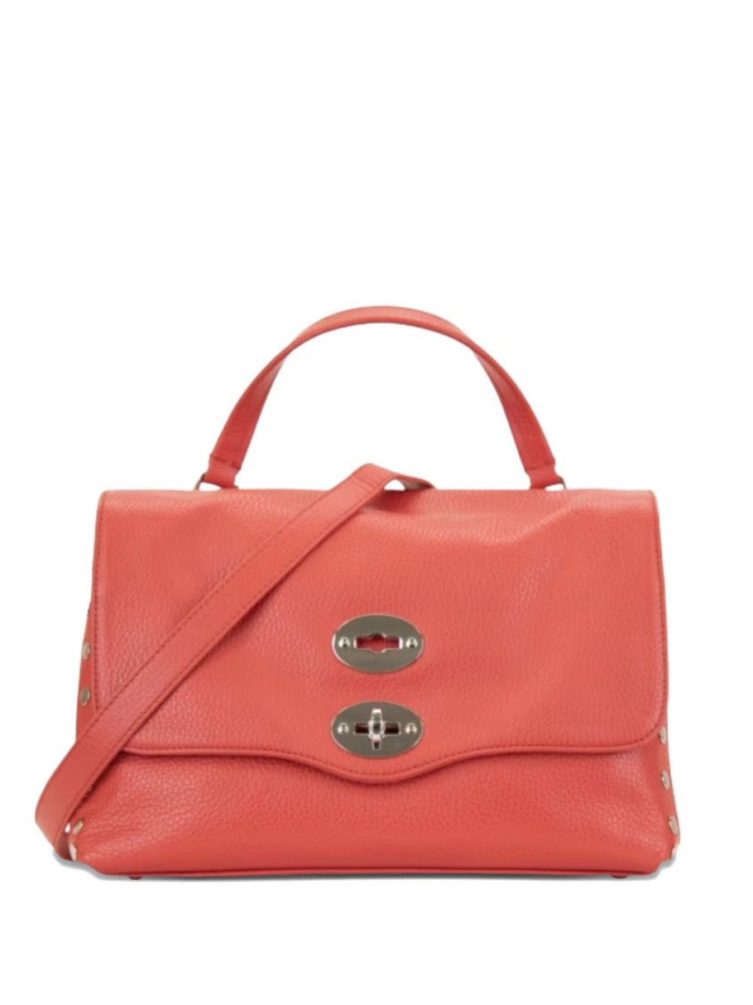Zanellato Red Studded Detailing Top Handle Shoulder Bag
