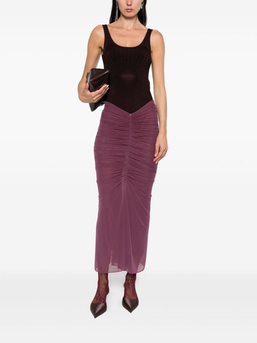Mugler Ribbed Purple Tank Top